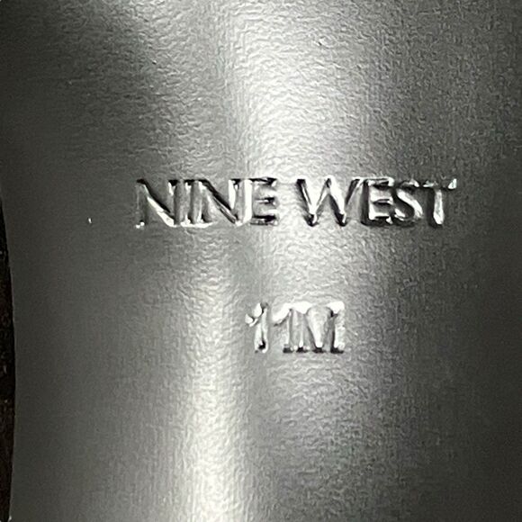 Nine West Open Toe Pumps 11M Black Suede Heels Ankle Strap Frostbite - Picture 11 of 13